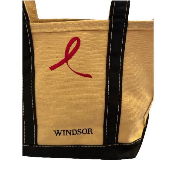 L.L. Bean Vintage Boat Tote Bag Canvas Pink Brest Cancer Logo Gorgeous Mint USA - Picture 8 of 15